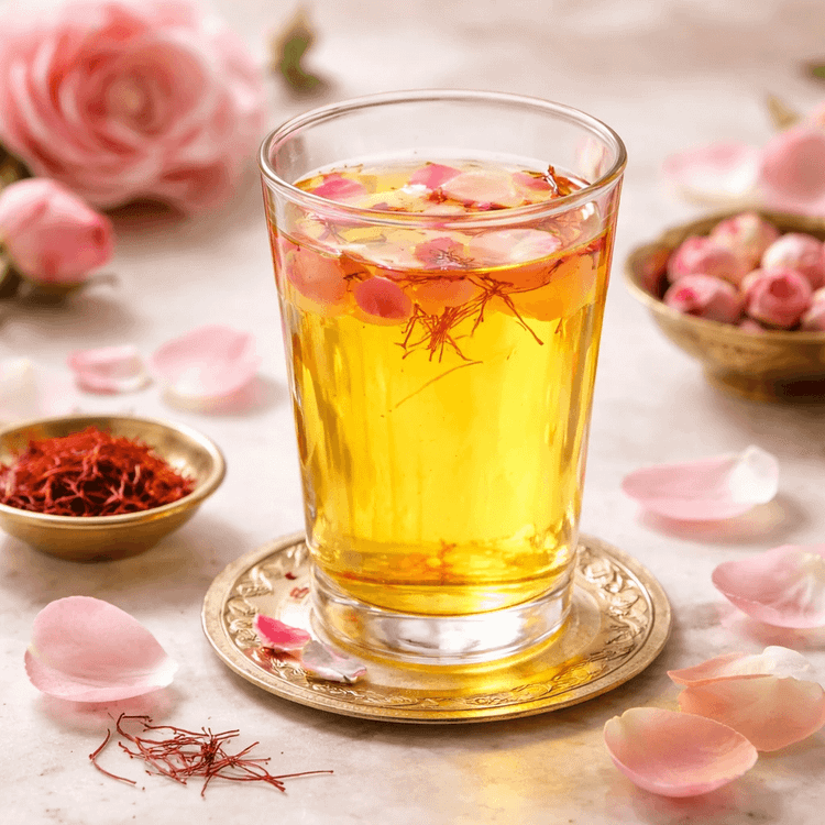 شربت گلاب زعفران ۱ لیتری - سنتی و آرامبخش - بدون مواد نگهدارنده